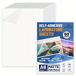 A6 Matte Finish Self - Adhesive Waterproof Laminating Sheets - 50 - Pack (A6 Matte 50Pcs)