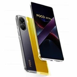 Clear Transparent Shockproof Soft Silicone Case for Poco X7 Pro 5G (Clear)