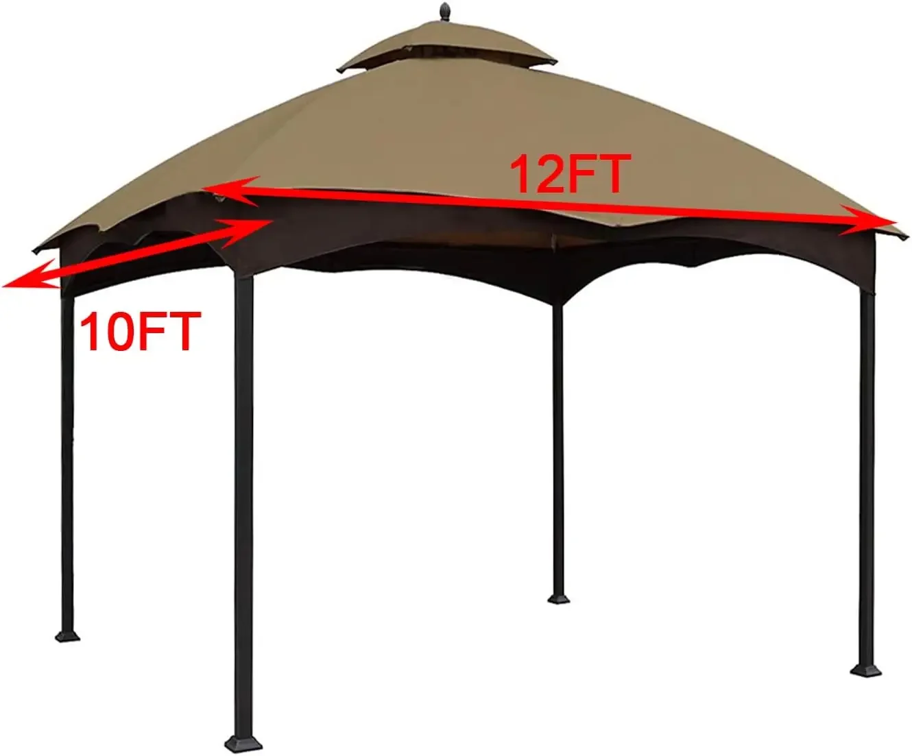 Gazebo Replacement Canopy Top Cover 10X12 Double Tiered Canopy Roof for Lowe's Allen Roth Gazebo Model#GF-12S004BTO/GF-12S004B-1 2