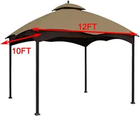 Gazebo Replacement Canopy Top Cover 10X12 Double Tiered Canopy Roof for Lowe's Allen Roth Gazebo Model#GF-12S004BTO/GF-12S004B-1 2