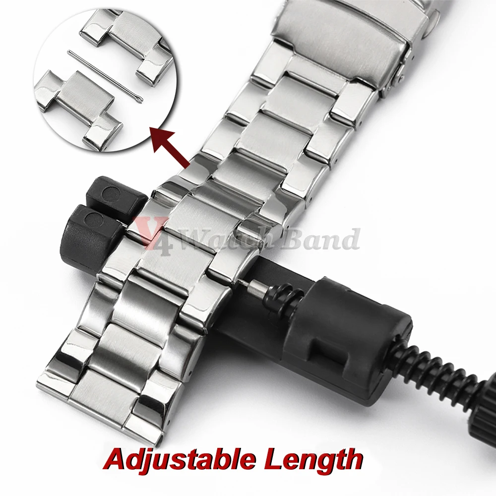 Premium Stainless Steel Semi-Solid Metal Watch Band Strap - Elegant Bracelet Accessory