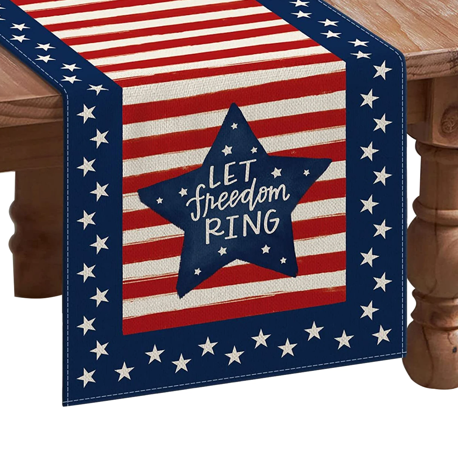 

Украшения для дома и улицы, кухня, художественный День Независимости, Настольная дорожка для вечеринок, обеда, легко чистить, американский флаг, прочные подарки