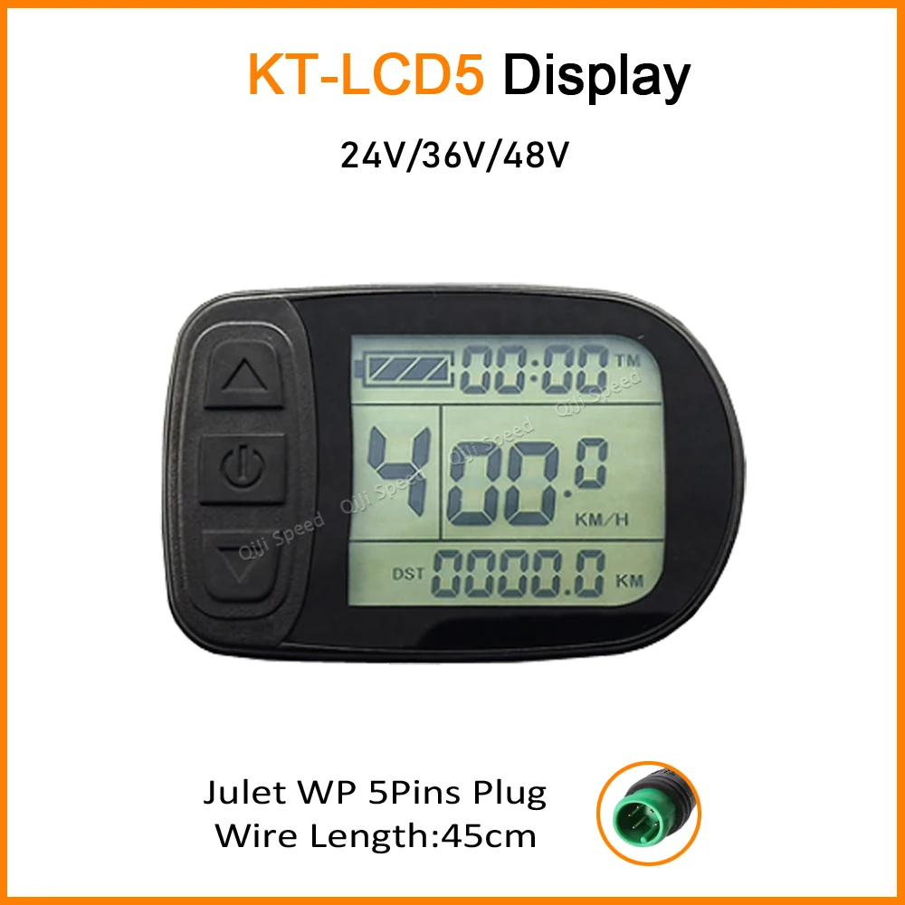 KT LCD5 클래식 방수 전기자전거 대시보드, 쿤텡 KT 컨트롤러 및 미터 키트용 24V 36V 48V 플러그 앤 플레이 미터