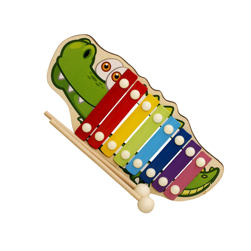 1 Box Cartoon Serinette Toy Wooden Hand Knock Piano Xylophone Toy for Kids Children Toddlers (Caterpillar) xylophone toys