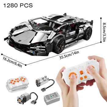 Riceblock Technical 1:14 Racing Sport Car Model Building Blocks Bricks MOC City Vehicle Supercar Adult Toy For Boy Children Gift 3