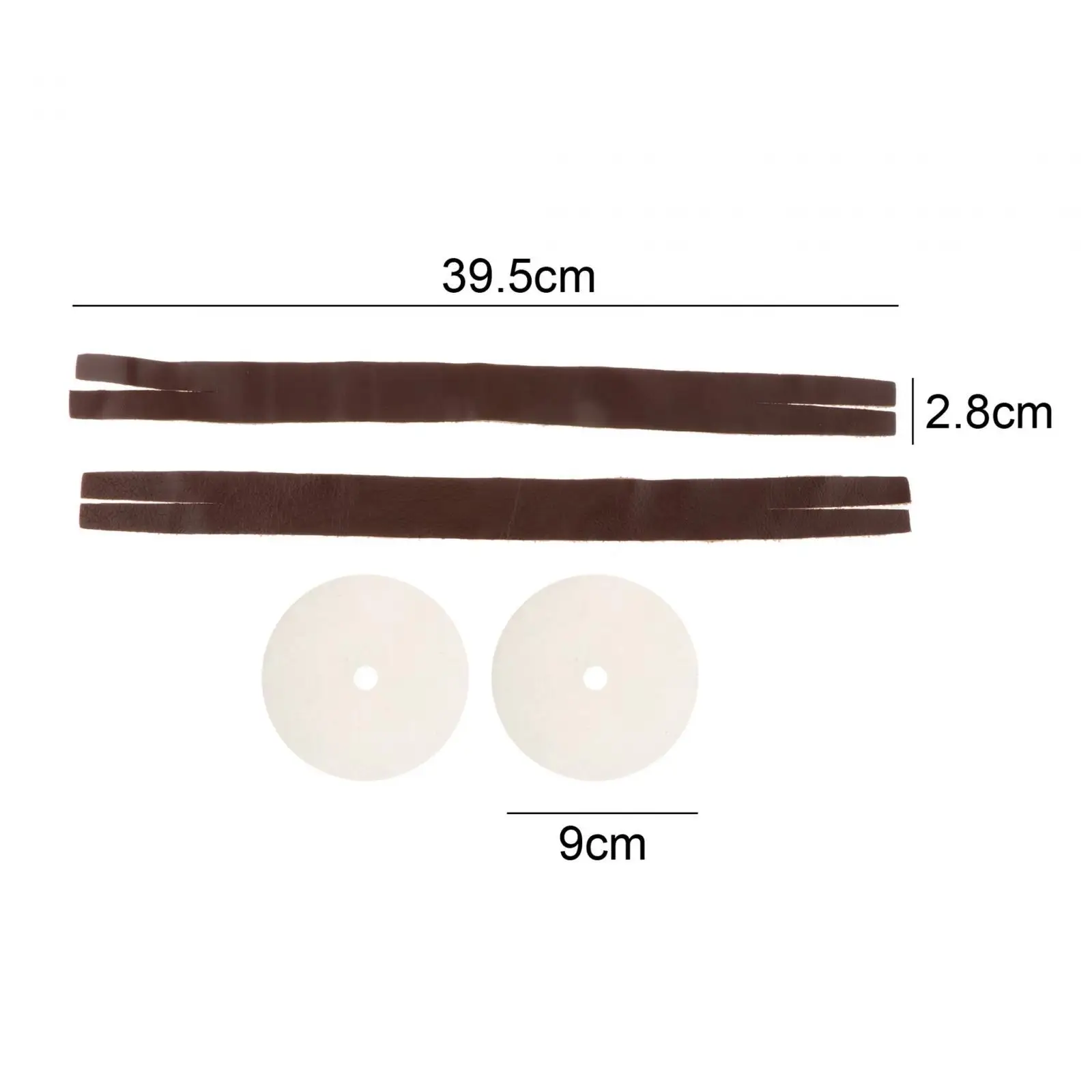 2Pcs Cymbal Straps and Pads Musical Instrument Accessory PU Leather Wristbands Tying Ropes Performance Musical Events