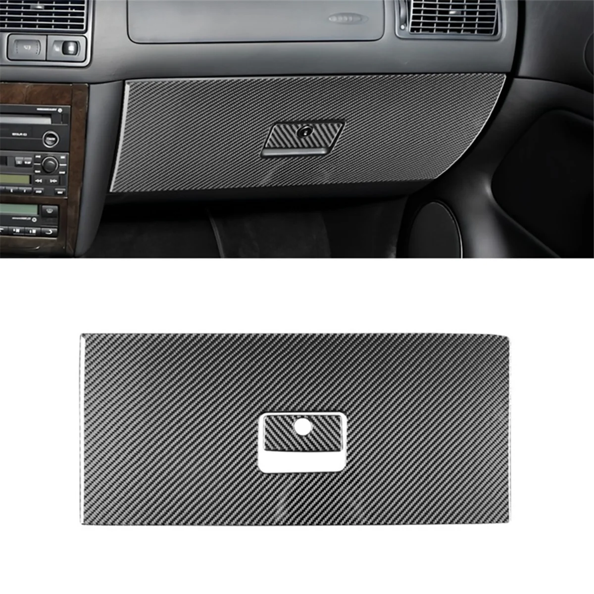 For Golf 4 MK4 1999-2004 LHD Soft Carbon Fiber Car Passenger Side Storage Glove Box Panel Cover Trim Accessories