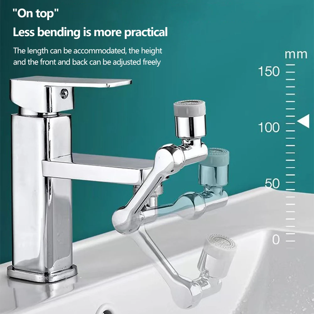 Faucet Aerator Faucet Extender Faucet Extension ABS plastic Universal 1080&deg; Swivel Robotic Arm Swivel Extension Faucet Aerator Kitchen Sink Faucet Extender 2Water Flow Mode