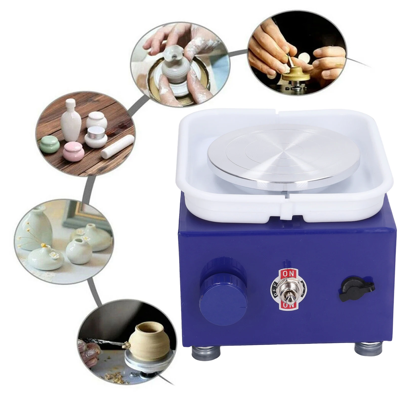 Pottery Wheel Ceramic Tools Mini Pottery Wheel Pottery Machine Compact Structure Widely Used Stable Performance Home DIY School