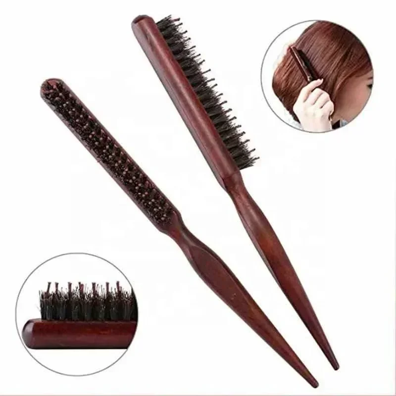 

Professional Salon Teasing Back Hair Brushes Boar Bristle Wood Slim Line Comb Hairbrush Extension Hairdressing Styling Tools DIY