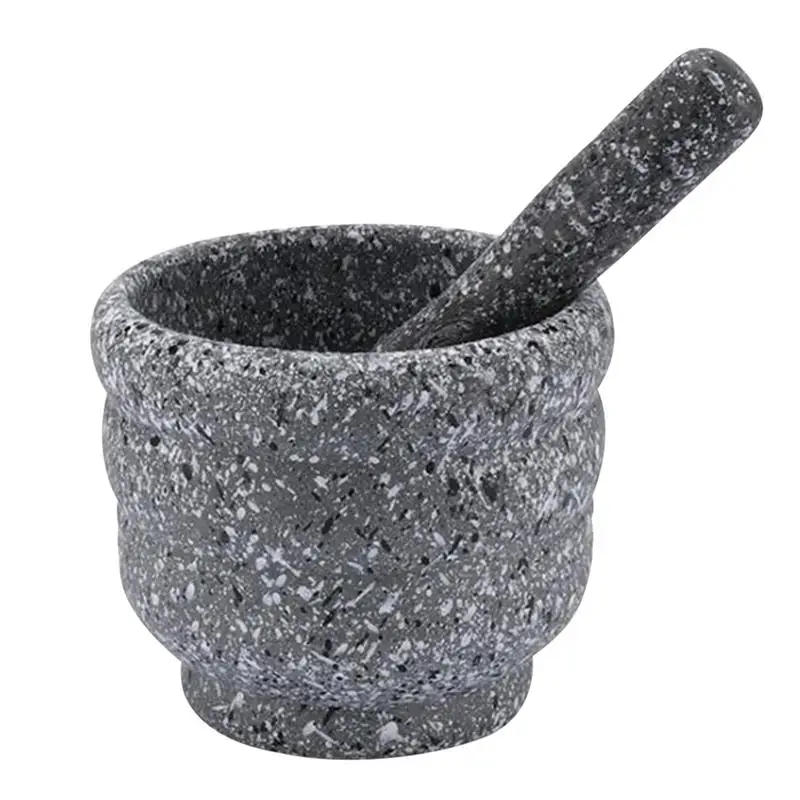 1Set Granite Pestle Spice Crusher Garlic Bowl Kitchen Mills Household Tool Medicine Grinder Practical Dining Bar
