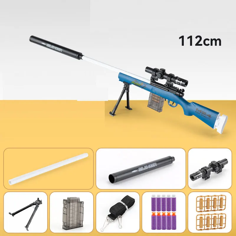 

AWM Shell Throwing Toy Guns Soft Bullet M24 Sniper Rifle Manual Airsoft Gun Weapons Realistic Launcher Shooting for Boys Adults