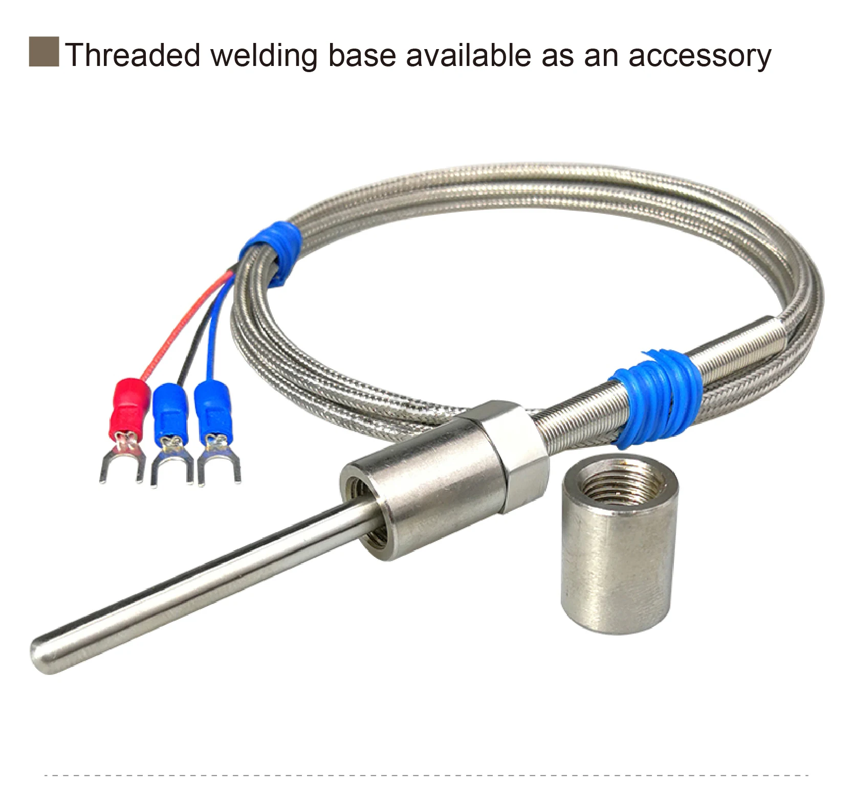 Industrial PT100 RTD Temperature Probe Stainless Steel Threaded Sensor Waterproo