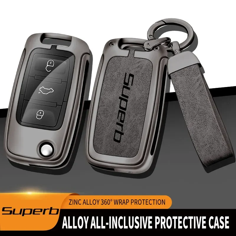 Zinc Alloy Car Remote Key Case For Skoda Superb 1 2 3 Remote Control Protector For Å koda Superb Car Key Holder Car Accessories