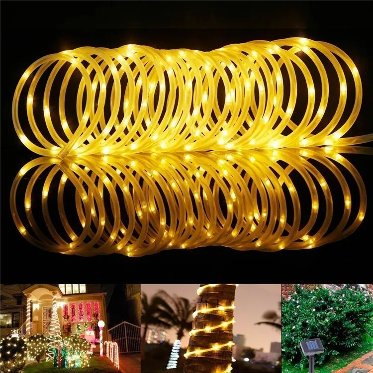 Solar Outdoor LED  Lighting Strings Waterproof Tube 100/200LEDs 8Modes Yard Garden Decortion Christmas For Wedding Party Holiday small solar lights