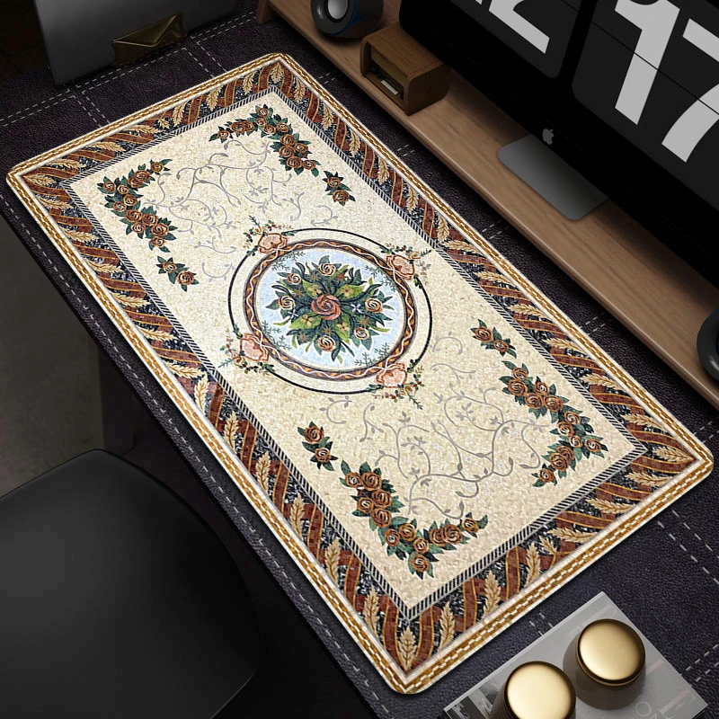 

PC Gamer Mousepad Persian Carpet Style Rubber Gaming Mouse Pads Computer Tablet Mat Weave Flower Large Mouse Mat Non-Slip Carpet