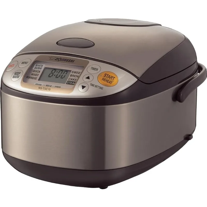 

Zojirushi NS-TSC10 5-1/2-Cup (Uncooked) Micom Rice Cooker and Warmer, 1.0-Liter, Stainless Brown