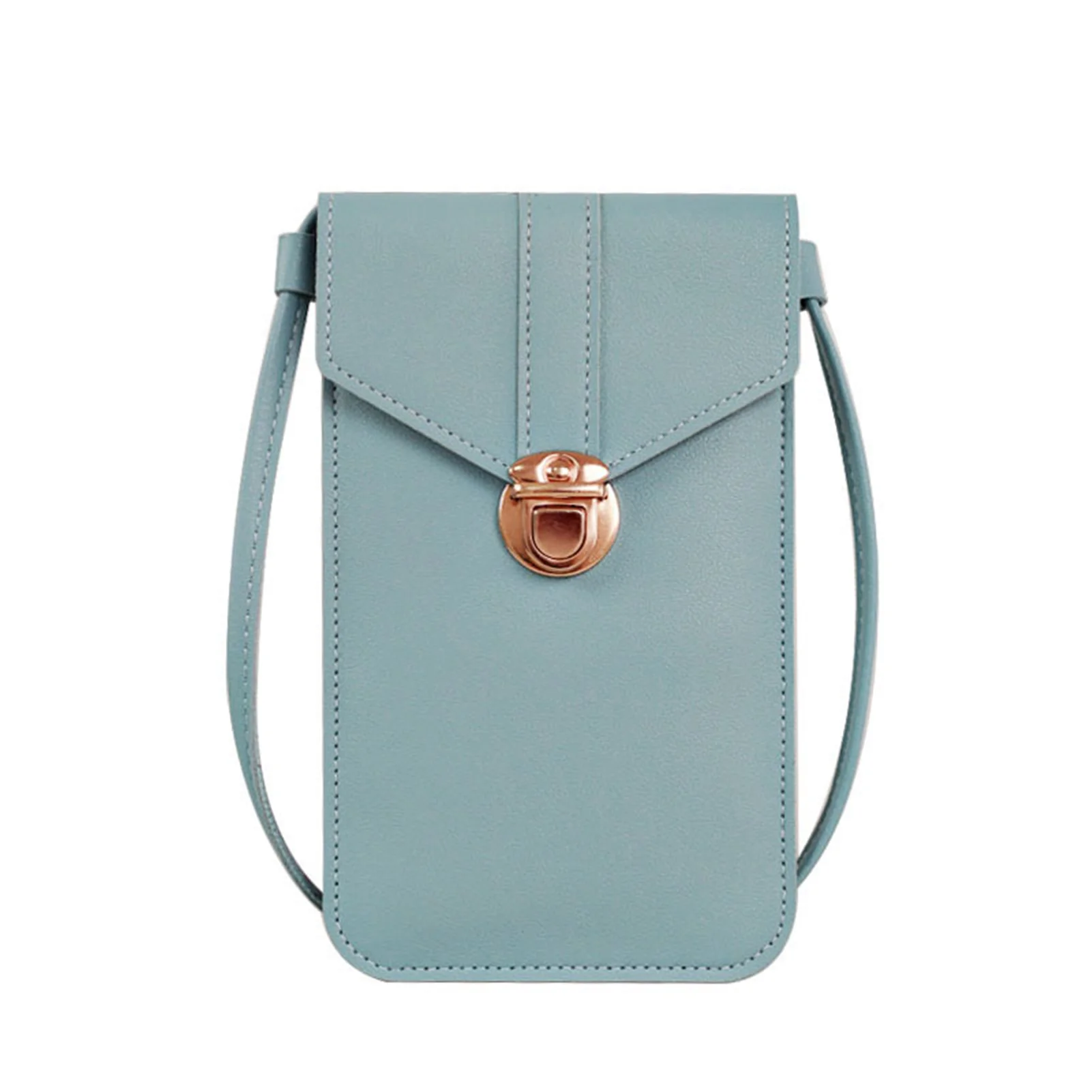 

Touchable Mobile Phone Bag Thin & Lightweight Purse Cross-Body PU Wallet With Detachable Strap For Daily Cards Bills