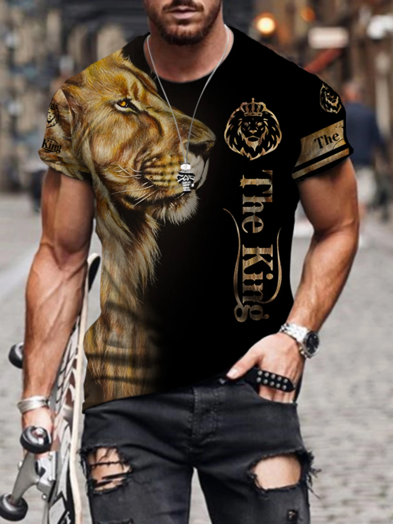 New Popular T-shirt Men Animal Lion 3d Print Fashion Short Sleeve Top Fallow Sport Fitness TShirt Comfort And Breathable Summer - Image 6