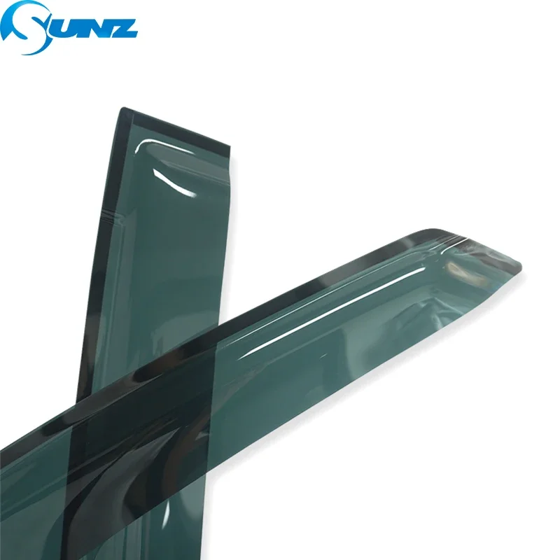 Wind Deflector Side Window Visors For VW Transporter T4 (1990-2003) - 2pc Bright Black, Reduces Noise & Rain