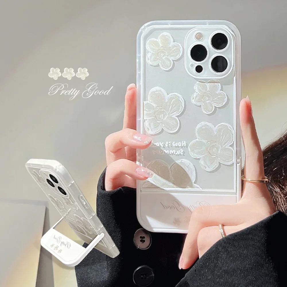 Sakura Sweet Girls White Flowers Custodia Trasparente Per Iphone 15 14 13 11 12 Pro Max Xr X 14 15Plus Custodia Custodia Pieghevole Carina
