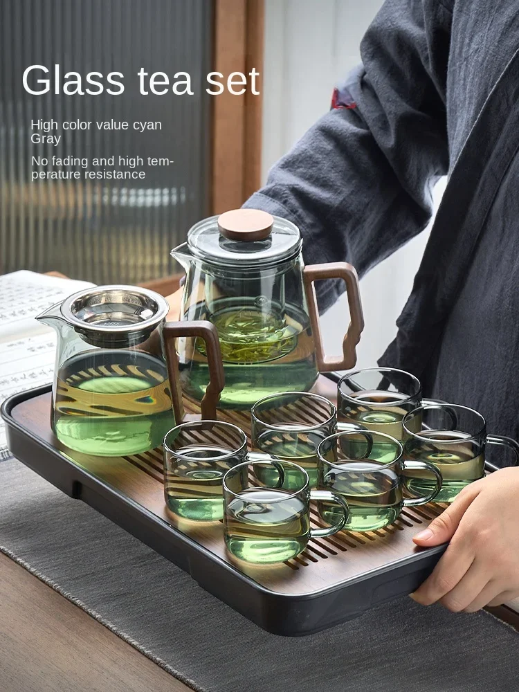 

XK Glass Tea Set Household Kung Fu Supplies Household Bubble Tea Brewing Pot Living Room