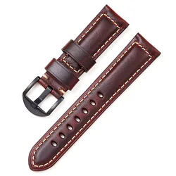 Vintage Leather Watch Bands - Red, Brown, and Black - Quick Release Replacement Strap for Men and Women, Various Sizes Available (WRB)