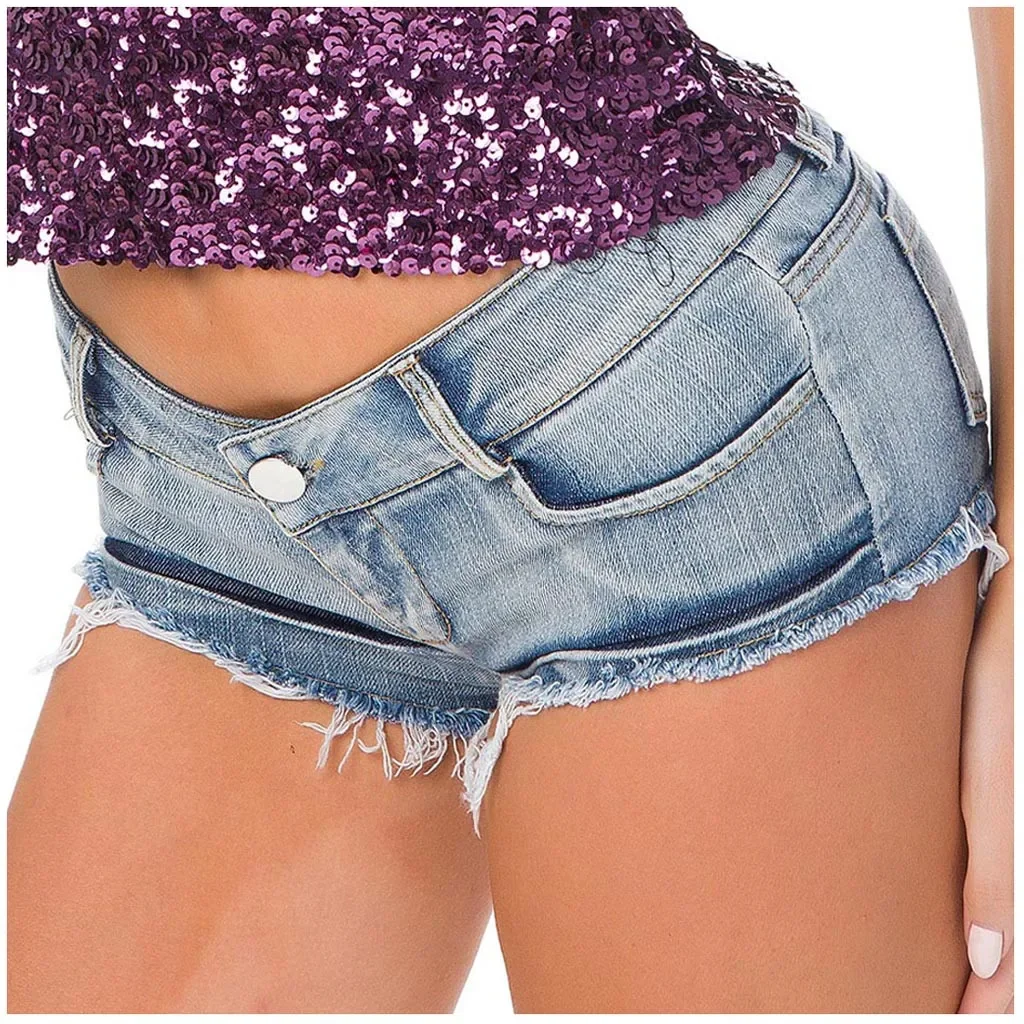 Female Fashion Summer Cool Women Denim Jeans Shorts Pants High Waists Fur-lined Leg-openings Mini Pants Sexy Short Jeans