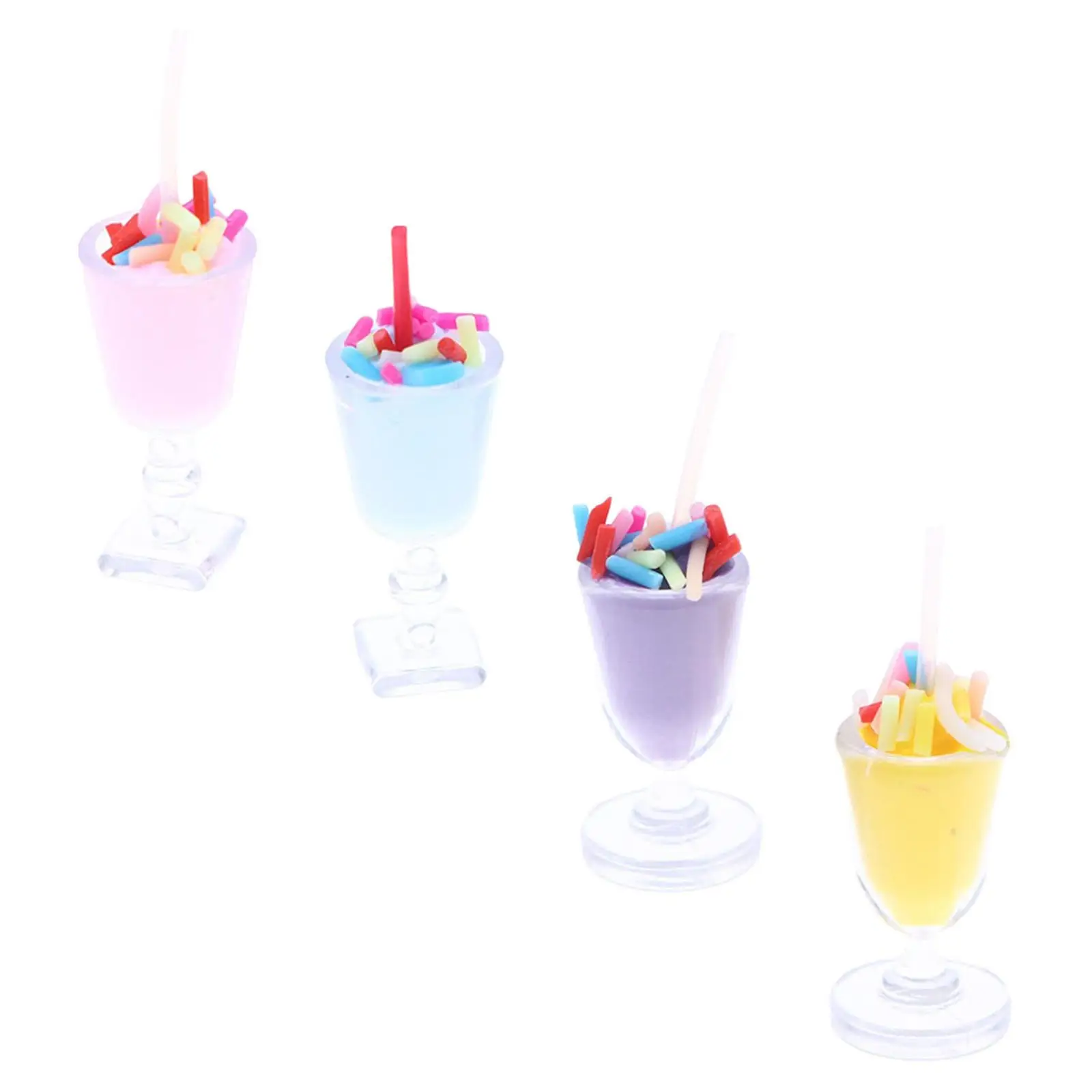 

4 Pieces 1:12 Sundae Cup Model Dessert Adornment Toy for Miniature Scene Fairy Garden Sand Table Architectural DIY Projects