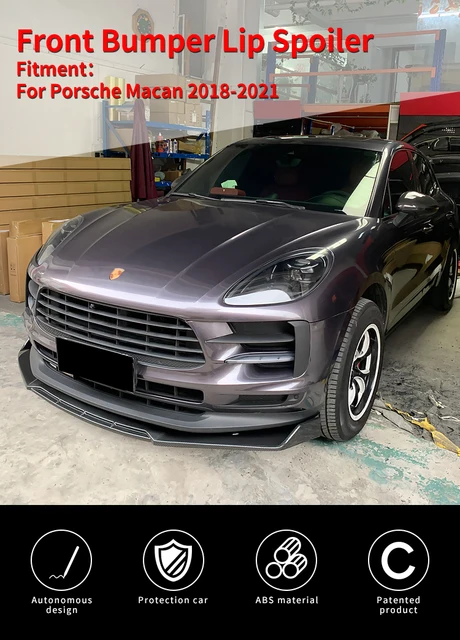 For Porsche Macan 2018-2021 High Quality Car Front Bumper Splitters Lip  Body Kit Spoiler Side Skirts Extensions Accessories ABS