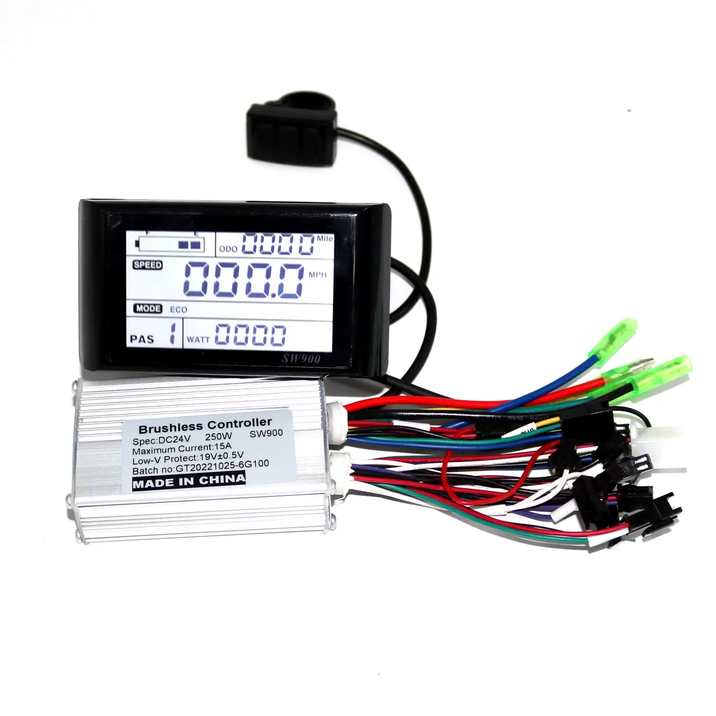 Greentime 24V 36V 48V 250W Brushless Dc Motor Controller Ebike Controller Sw900 Display Lcd Un Set