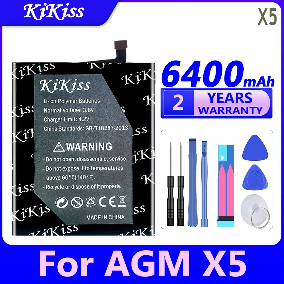 

5600mAh/6550mAh KiKiss Powerful Battery X 1 X 2 X 3 X 5 For AGM X5 X3 X2 SE X1 Mobile Phone Batteries