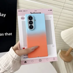 Candy Gradient Color Ultra - Thin Matte Phone Case - Shockproof PC Cover - Galaxy Z Fold4 (Blue Orange)