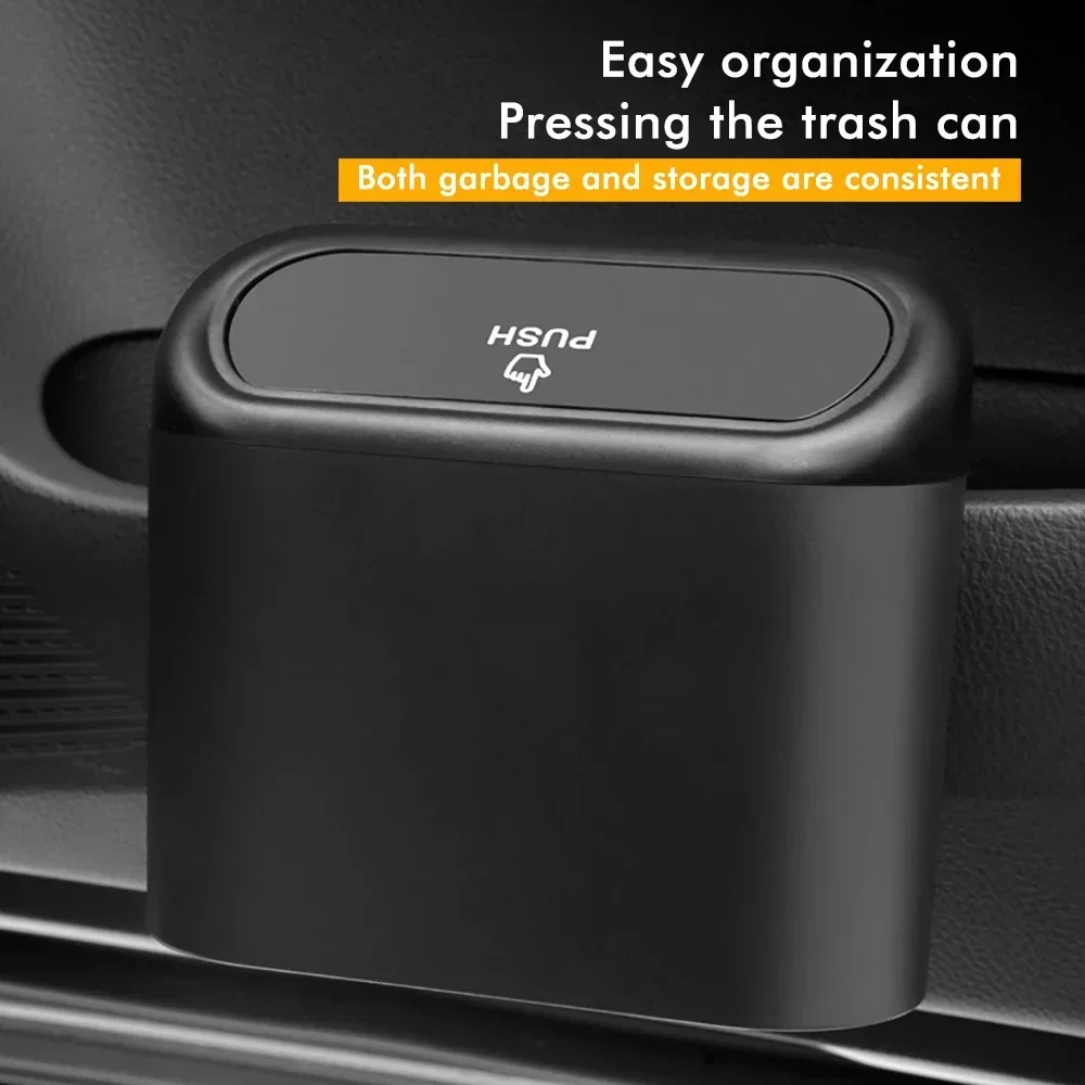Portable Car Trash Can Hanging Mini Vehicle Garbage Organization With Lid Multifunctional Folding Automotive Garbage Storage Box