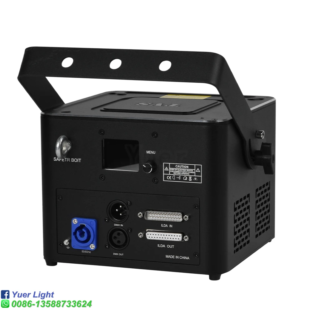 NEW Yuer ILDA 8W Full Color RGB Animation Beam Scanning Stage Laser Light Projector DJ Disco Bar Club Party Xmas Effect