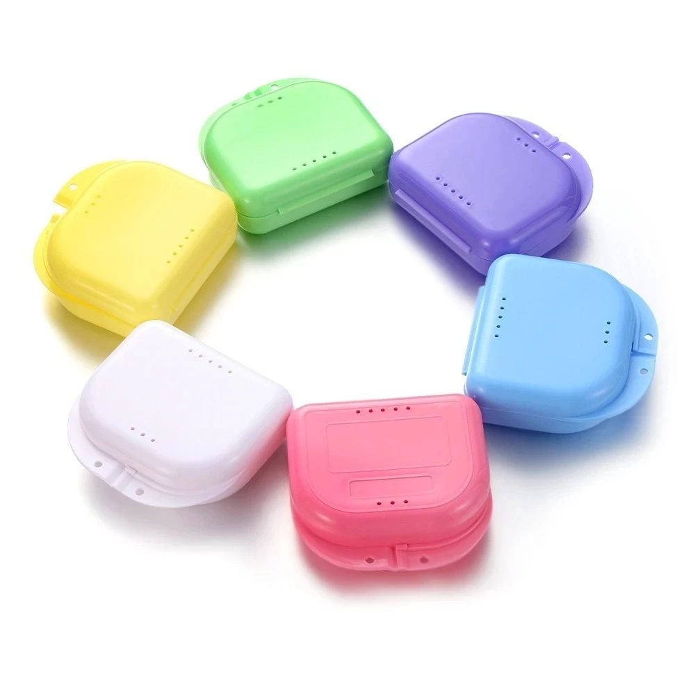 High Orthodontic Retainer Box Case Plastic Mouth Guard Container Air Vent Holes Tray False Teeth Protective Case Oral Hygiene 1