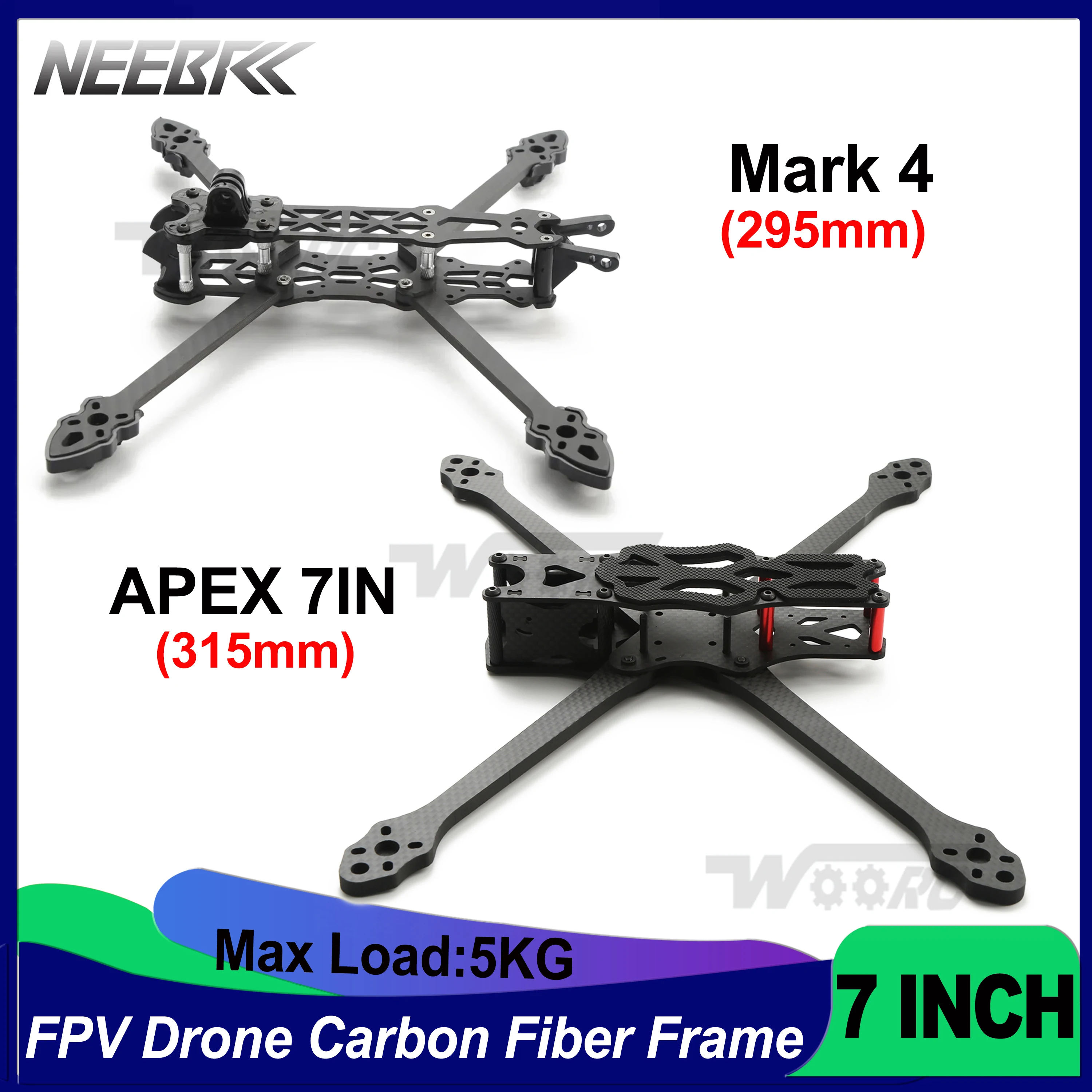 

Mark4 Mark 4 7inch 315mm APEX 7 inch 295mm Carbon Fiber FPV Freestyle RC Racing Drone Quadcopter Frame Kit 5mm Arm Thickness