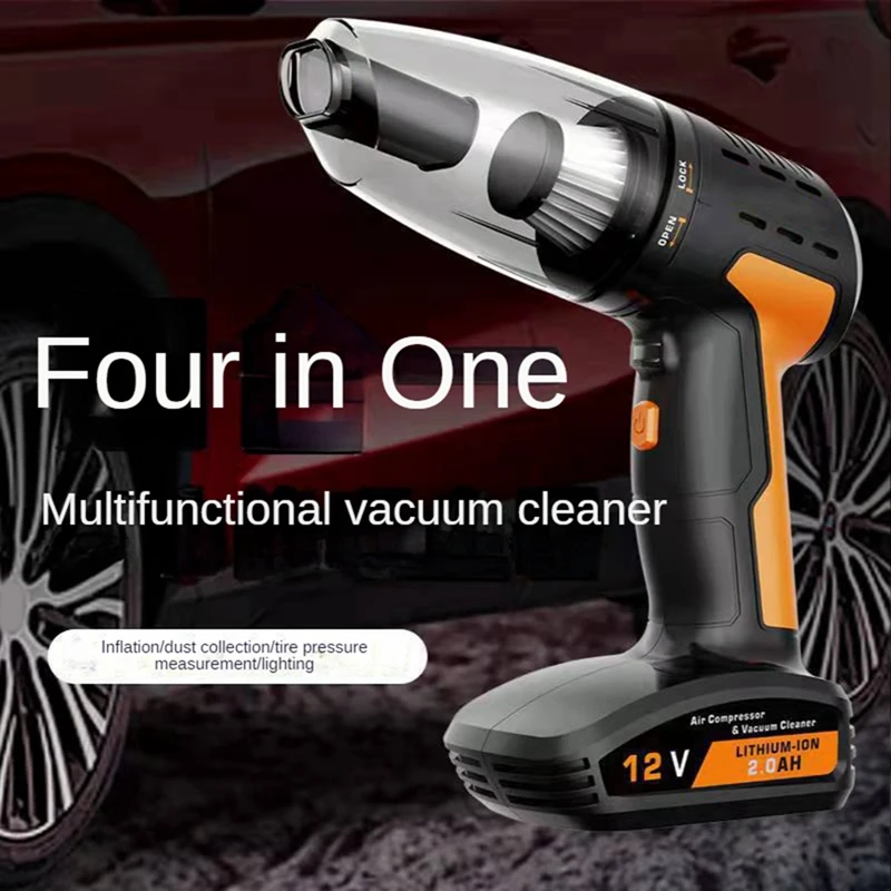 

9000PA Car Vacuum Cleaner Wireless Handheld Super Suction 4 In 1 Vacuum Cleaner LED Lighting Auto Home Pet Hair Clean