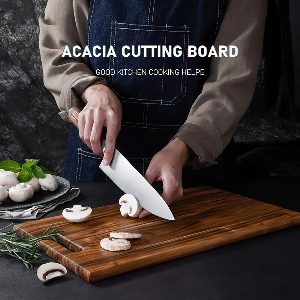 Large Square Ash Wood Solid Simple Chopping Board for Cutting Steak at Home Thickened Wooden Chopping Board for Home Dorm Use