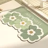 Diatom Mud Absorbent Bathroom Doormat Irregular Flower Pattern PVC Floor Mat Creative Art Bathroom Door Carpet Non-slip Foot Mat 3