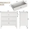3 Drawer Dresser Set of 2, Fluted Chest of Drawers with Storage, Modern Painted 30 inch Tall Nightstand for Bedroom Living Room 3