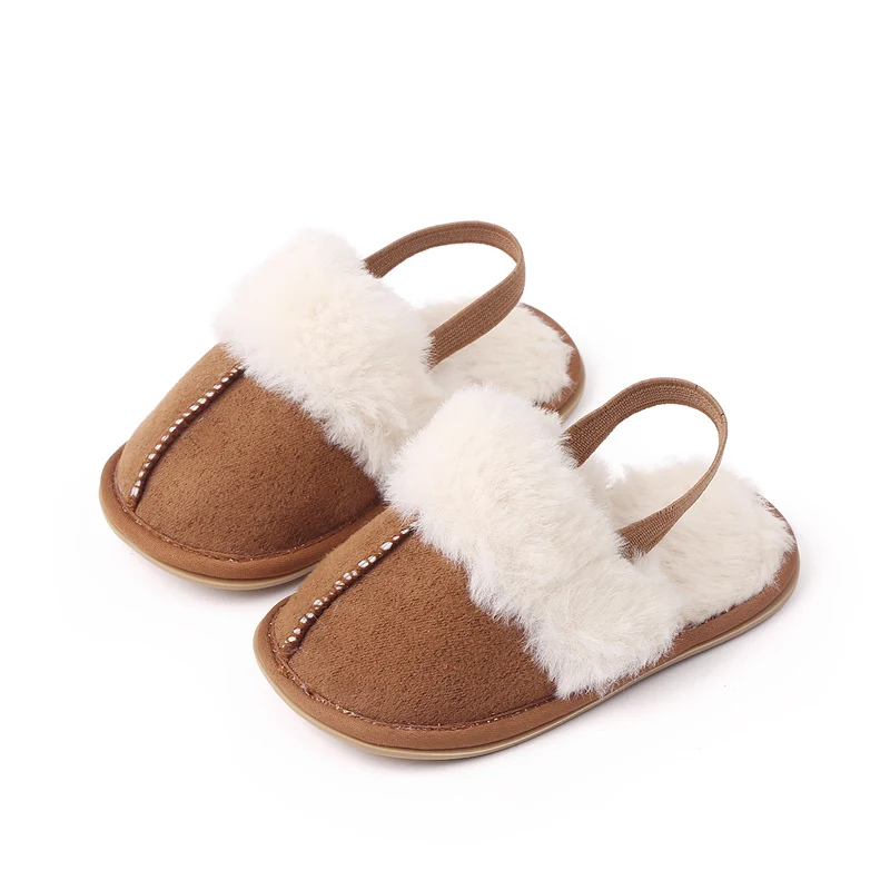 Baby Winter Warm Slipper Soft and Warm Fluffy High Quality TPR Sole Anti-slip Hot Selling for Newborn Toddler Indoor Prewalking 3