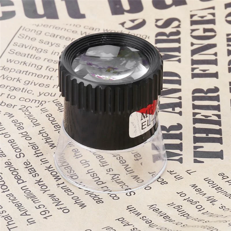 AT05-Jewelers Loupe 시계 수리용 10X 돋보기 동전 보석 우표 쥬얼리 아이 루프 포켓 유리