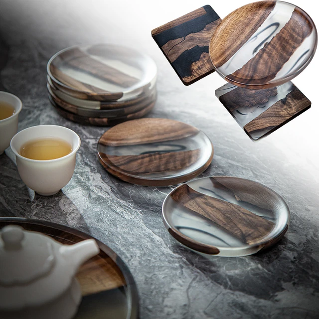 Wooden Resin Coasters Epoxy Resin And Wood Coasters For Drinks Epoxy Drink  Coasters For Coffee Table Tea Tabletop Protection New - AliExpress