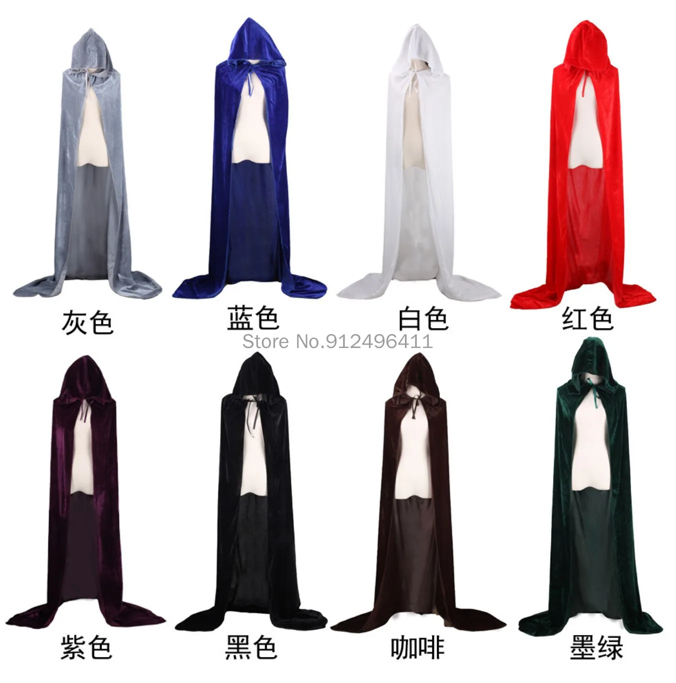 

Unisex Women Men Hooded Cloak Full Long Velvet Cape for Halloween Cosplay Costumes Party Medieval Gothic Adult Kids Cloaks