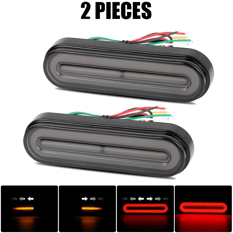 Universal LED High Mount Third Brake Light - Red/White, 6.3" Aluminum, IP67 Waterproof For Trucks, UTV, SUV, Trailer