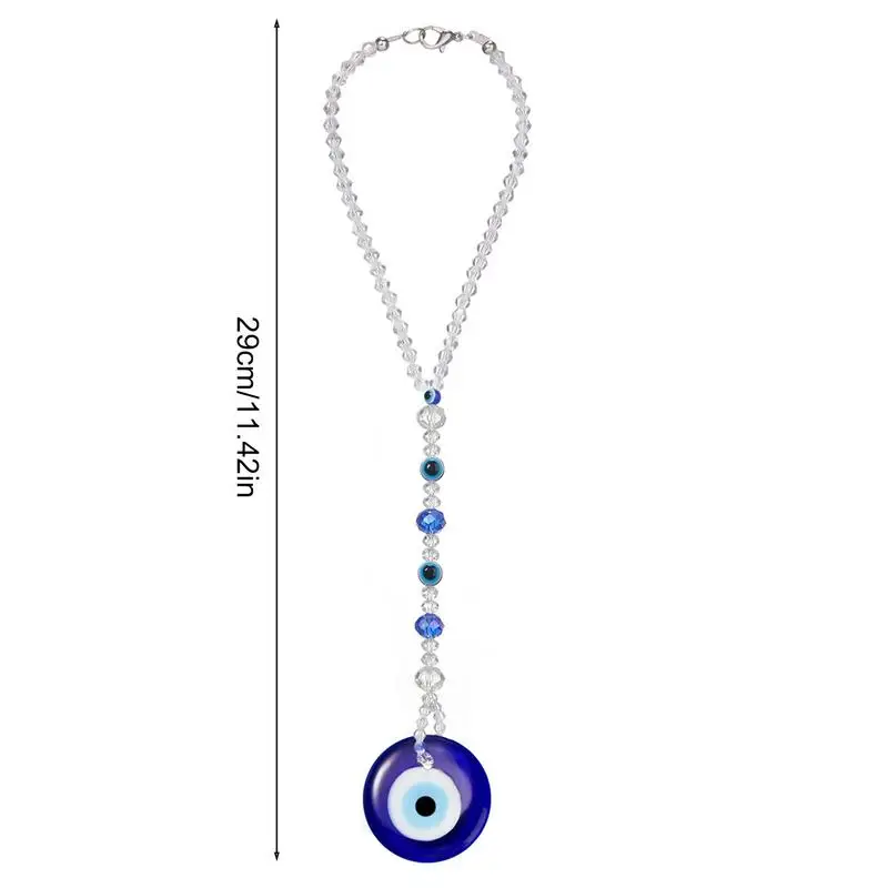 Evil Eye 자동차 액세서리, Evil Blue Eye 백미러 장식 장식, 빛나는 Evil Blue Eye, 자동차 매력 창 펜던트
