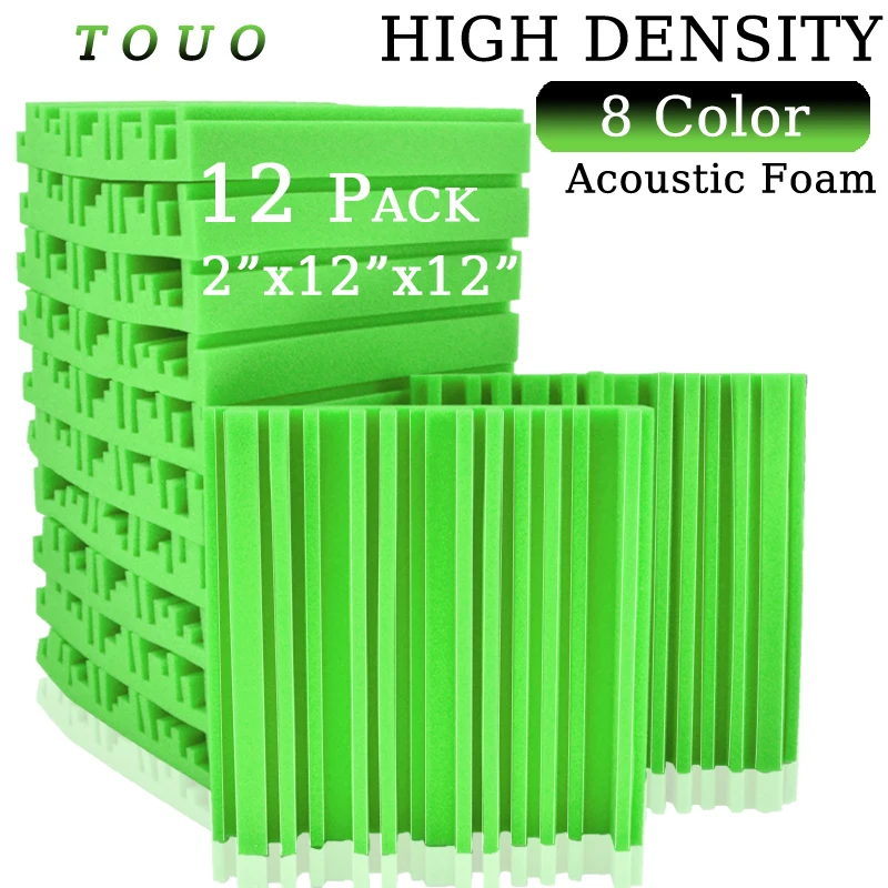 

TOUO High Density Broadband Acoustic Insulation Foams 12 Pcs Acoustic Foam Studio Insulation Flame Retardant Door Insulation