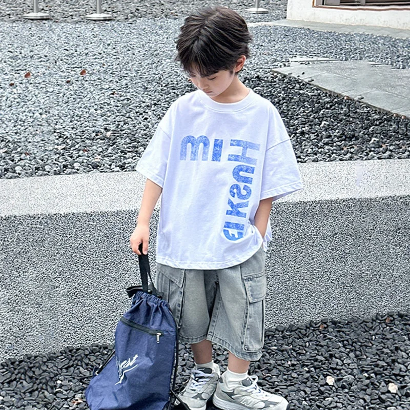 2026 1pc Boys Denim Shorts Summer Casual Five Point Pants Korean Style Versatile Cargo Pants For Daily Wear short pants for boys 6