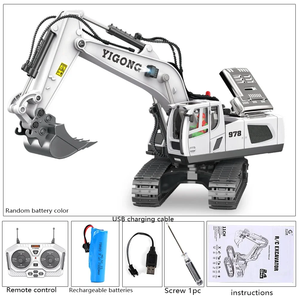 1pc High-Performance Remote Control Excavator with Realistic Design and Stunning Aesthetics – Ideal for Kids and Collectors 3